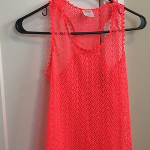 Neon coral pink Circo swimsuit coverup